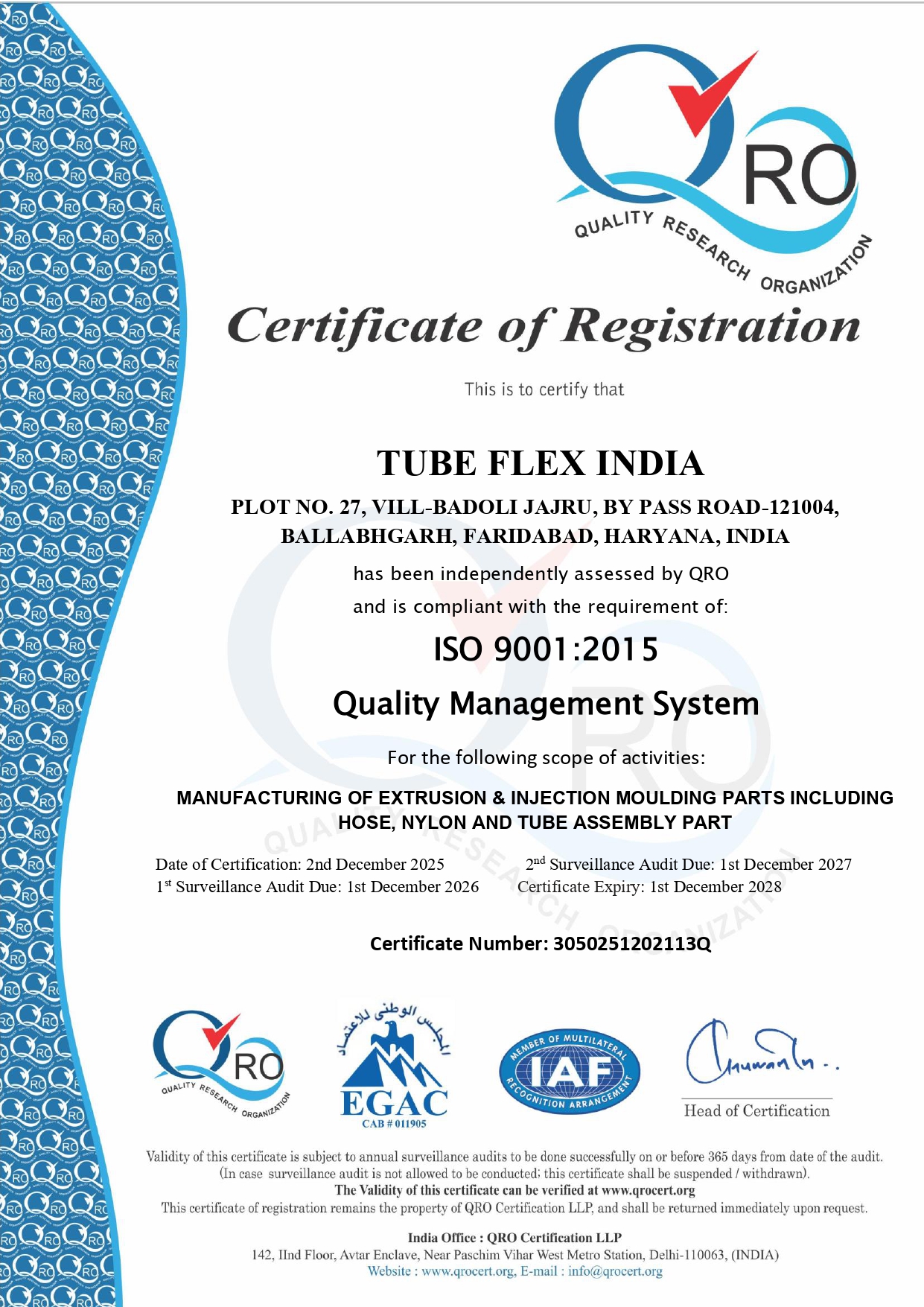 IATF 16949:2016 (In Process - Dec 2026)